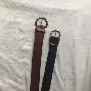 2 belts brown and black